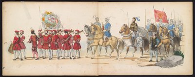 Maskerade der Leidener Studenten, 1855 (Tafel 14) von Gerardus Johannes Bos