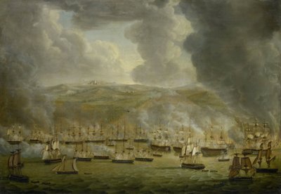 Der Angriff des kombinierten anglo-niederländischen Geschwaders auf Algier, 1816 von Gerardus Laurentius Keultjes
