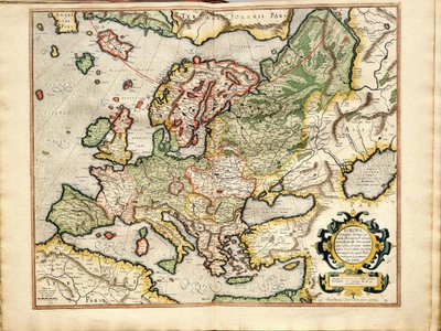 Atlas sive Cosmographicae Meditationes de Fabrica Mundi et Fabricati Fugura Europe: Livonia, Russland von Gerardus Mercator