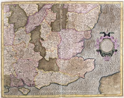 Südostregion von England einschließlich des Ärmelkanals und London von Gerardus Mercator