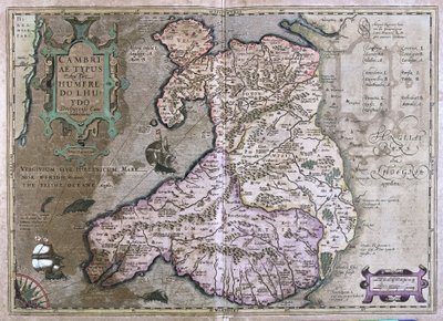Wales, Großbritannien (Gravur) von Gerardus Mercator