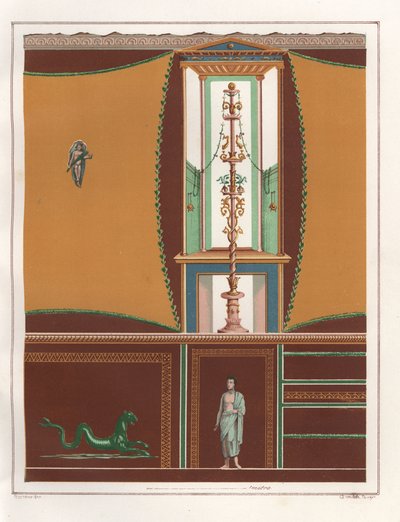 Wandmalerei mit gerahmten Tafeln aus einem Ostium (schmaler Korridor) im Casa dell