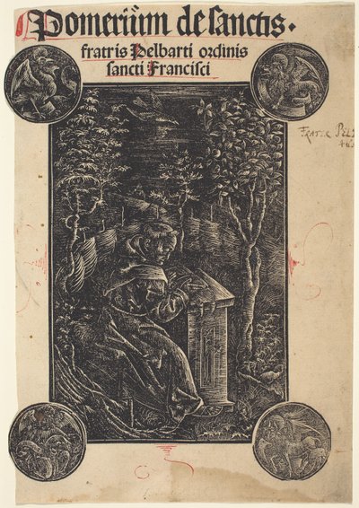 Franziskaner, Pelbartus von Temesvar, in einem Garten von German 15th Century