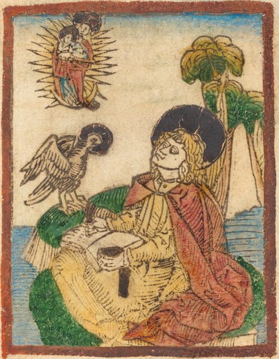 Heiliger Johannes auf der Insel Patmos von German 15th Century