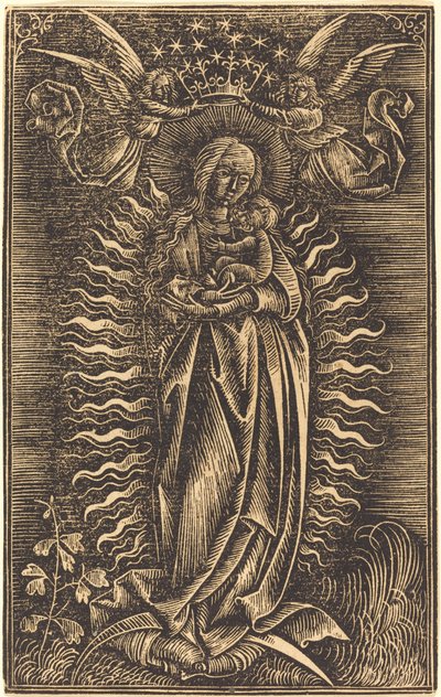 Die Jungfrau von zwei Engeln gekrönt von German 15th Century