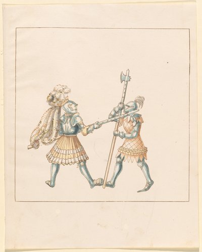 Freydal, Das Buch der Turniere und Turniere von Kaiser Maximilian I.: Kämpfe zu Fuß (Turniere)(Band III): Tafel 144 von German 16th Century