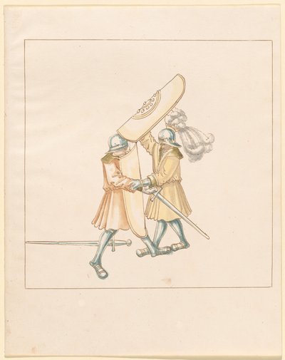 Freydal, Das Buch der Turniere und Turniere von Kaiser Maximilian I.: Kämpfe zu Fuß (Turniere)(Band III): Tafel 156 von German 16th Century