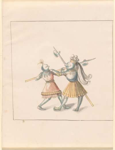 Freydal, Das Buch der Turniere und Turniere von Kaiser Maximilian I.: Kämpfe zu Fuß (Turniere) (Band III): Tafel 143 von German 16th Century