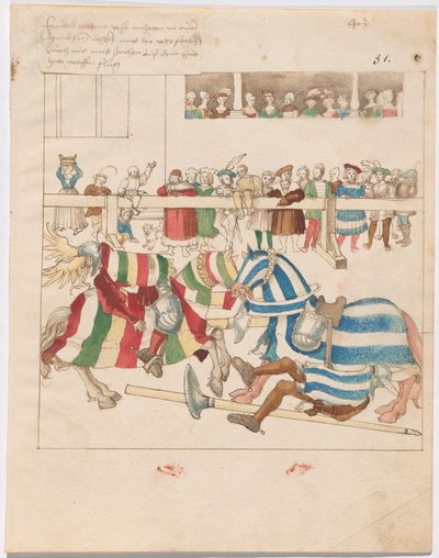 Schein-Turnier des Krieges mit festen Schilden von German 16th Century
