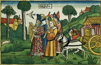 David bringt die Bundeslade nach Jerusalem, aus der Nürnberger Bibel (Biblia Sacra Germanaica) von German School