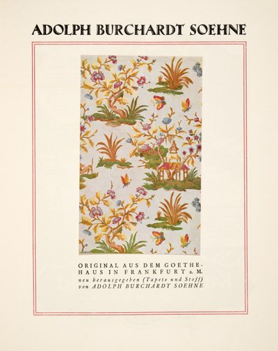 Werbung für Adolph Burchardt Söhne, aus Styl, veröffentlicht 1922 von German School