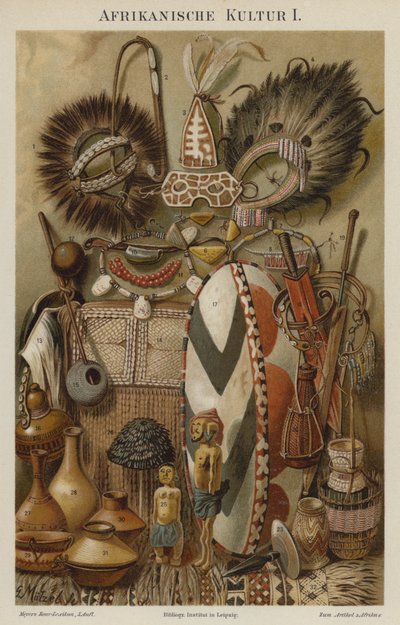 Afrikanische kulturelle Artefakte von German School