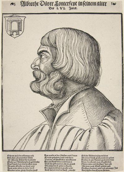 Albrecht Dürer, im Alter von 56 Jahren (Holzschnitt) von German School