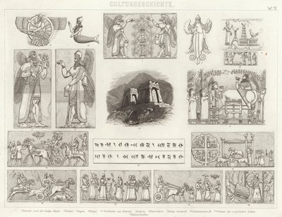 Antikes Assyrien. Illustration für Bilder-Atlas von German School