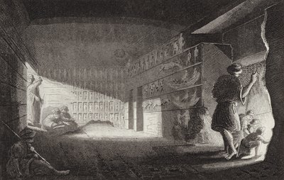 Altägyptische Felskapelle, Gebel el-Silsila. Illustration für Bilder-Atlas von German School