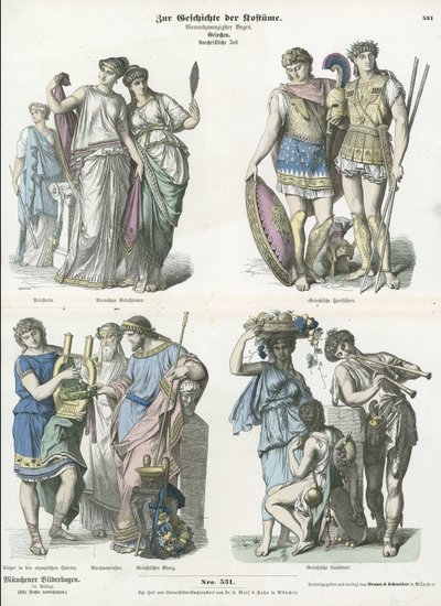 Antike griechische Kostüme von German School