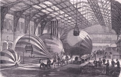 Ballonfabrik, Cassells Geschichte des Krieges zwischen Frankreich und Deutschland, veröffentlicht von Cassell and Company Limited, ca. 1890 (Lithografie) von German School