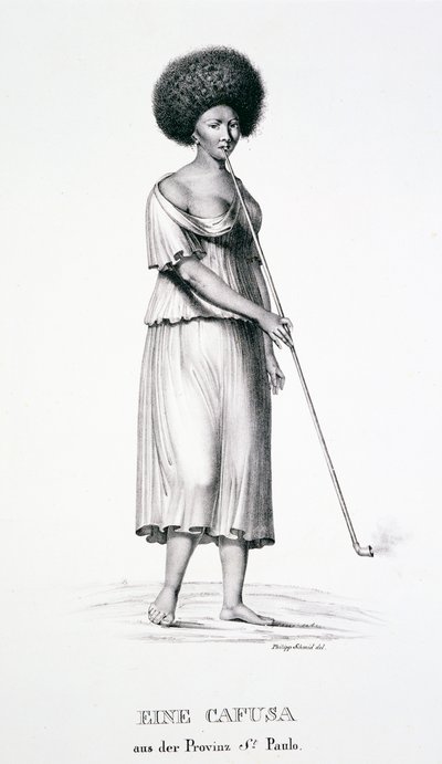 Cafusa-Frau aus der Region São Paulo, aus Atlas einer Reise in Brasilien von Dr. von Spix und Dr. von Martius von German School