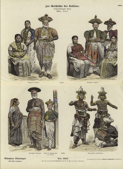 Ceylonesische Kostüme, 1880 von German School