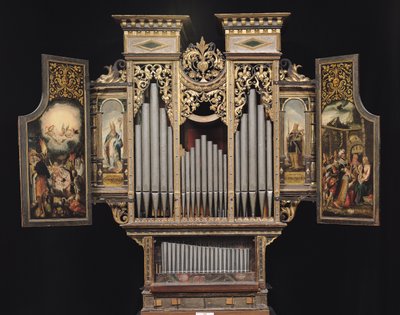 Chororgel mit offenen Paneelen (Holz & Metall) von German School