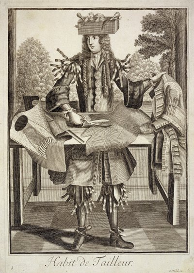 Kostüm für einen Schneider, veröffentlicht von Gerard Valck (16512-1726) ca. 1690 von German School