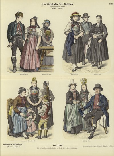 Kostüme aus Baden, Deutschland, 19. Jahrhundert von German School