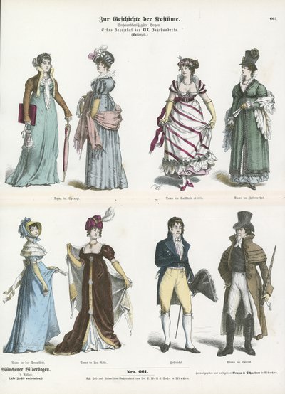 Kostüme des 19. Jahrhunderts von German School