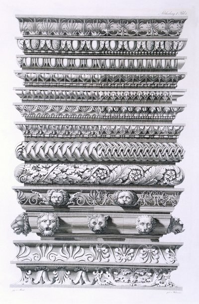 Entwürfe für Gesimse, 1856 von German School