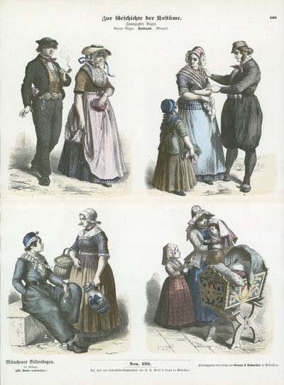 Niederländische Kostüme, 19. Jahrhundert von German School