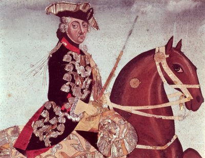 Reiterporträt von König Friedrich dem Großen von Preußen (1712-86) von German School