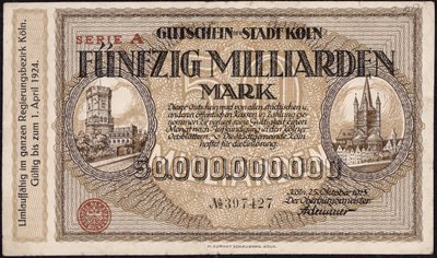 Fünfzig-Milliarden-Mark-Schein, 1923 von German School
