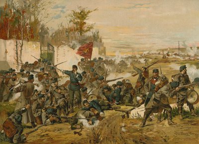 Erste Schlacht von Villiers-Champigny, Deutsch-Französischer Krieg, 30. November 1870 von German School