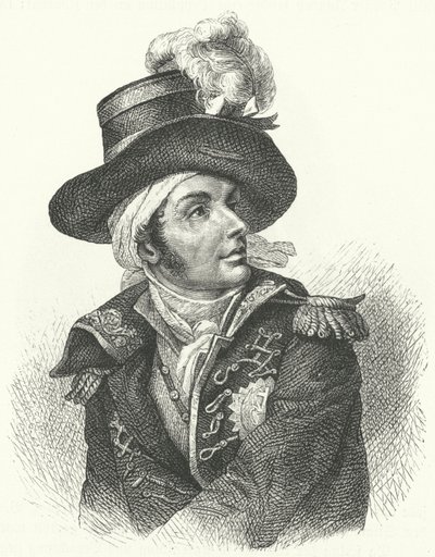 François de Charette, französischer royalistischer Soldat und Politiker, einer der Anführer des Vendee-Aufstands gegen das französische Revolutionsregime (Stich) von German School