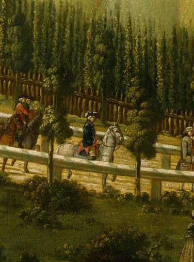 Friedrich der Große zu Pferd in der Maulbeerallee bei Sanssouci, 1770 von German School