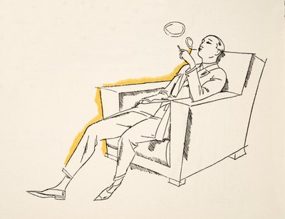 Gentleman, der Rauchkringel bläst, aus Styl, veröffentlicht 1922 von German School