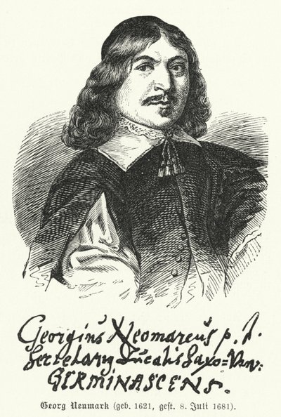 Georg Neumark, deutscher Dichter und Komponist von Hymnen (Stich) von German School