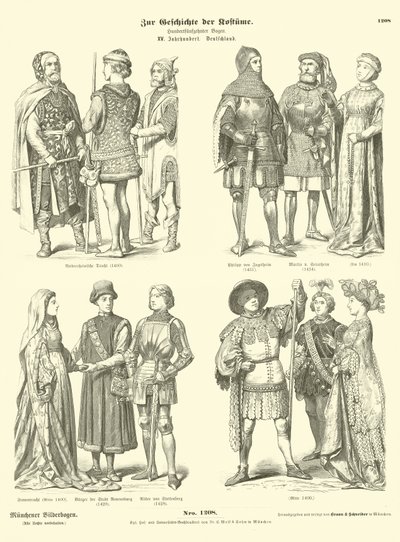 Deutsche Kostüme, 15. Jahrhundert von German School