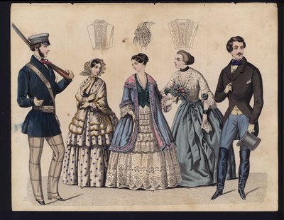 Deutsche Modeplatte, Mitte des 19. Jahrhunderts von German School