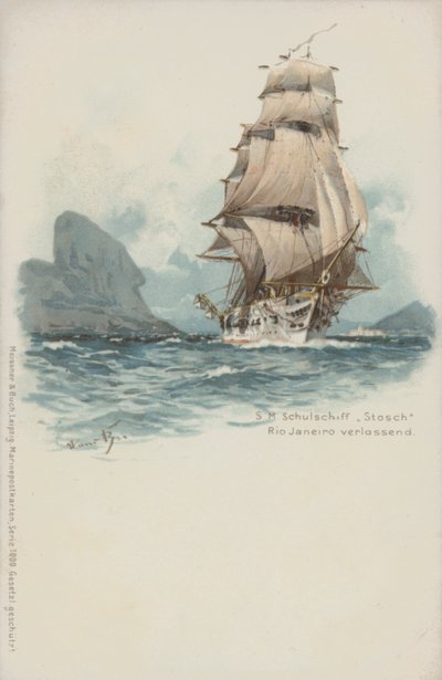 Deutsches Schulschiff Stosch verlässt Rio de Janeiro, Brasilien von German School