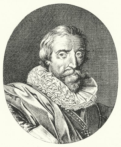 Giambattista Marino, italienischer Dichter (Stich) von German School