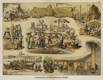 Goldabbau in den Goldfeldern Australiens von German School