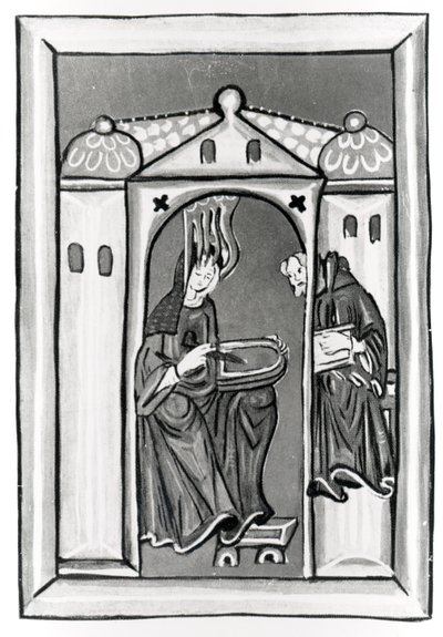 Hildegard von Bingen empfängt das Licht vom Himmel, ca. 1151 von German School