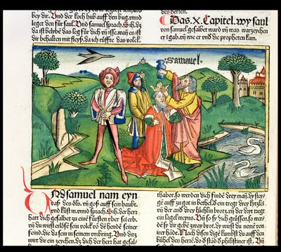 I Samuel 10 Die Krönung und Salbung Sauls, aus der Nürnberger Bibel (Biblia Sacra Germanaica) von German School