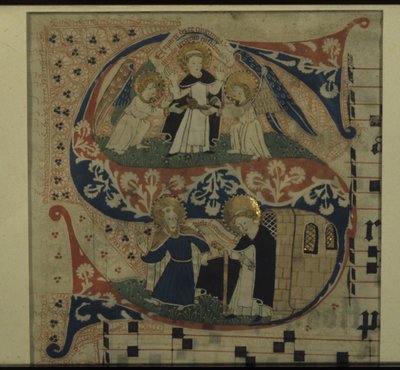Illuminierter Buchstabe S aus einem Antiphon von German School