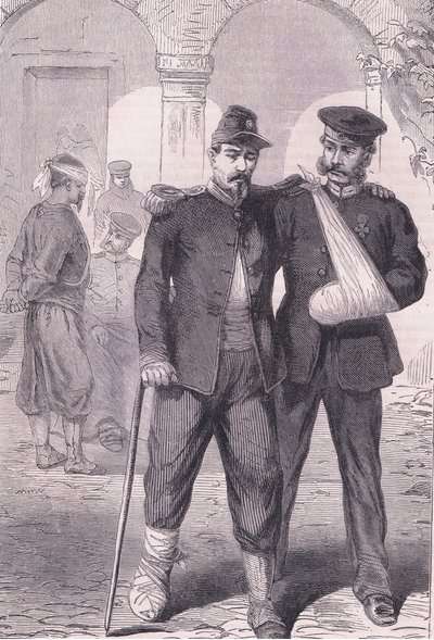Im Krankenhaus, Cassells Geschichte des Krieges zwischen Frankreich und Deutschland, veröffentlicht von Cassell and Company Limited, ca. 1890 (Lithografie) von German School