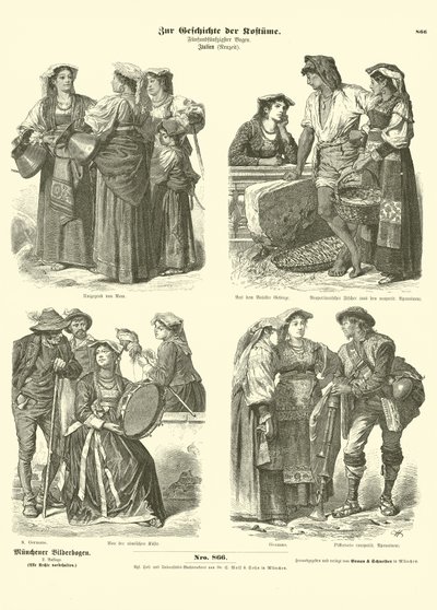 Italienische Kostüme, spätes 19. Jahrhundert von German School