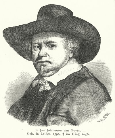 Jan van Goyen, Maler des niederländischen Goldenen Zeitalters (Gravur) von German School