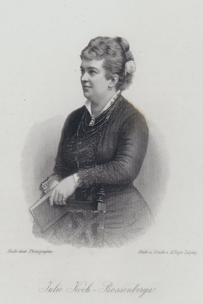 Julie Koch-Bossenberger, deutsche Opernsängerin und Schauspielerin (Stich) von German School