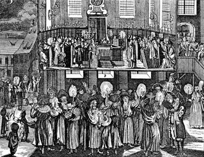 Kiddush Levana von Georg Puschner aus Kirchners Jüdisches Ceremoniel, 1726 von German School