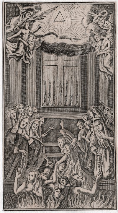 Messe im Tempel (Gravur) von German School